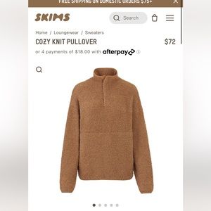 SKIMS cozy knit pullover in S/M